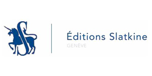 Logo des éditions Slatkine : une licorne altière de dextre en senestre barrée d'un S